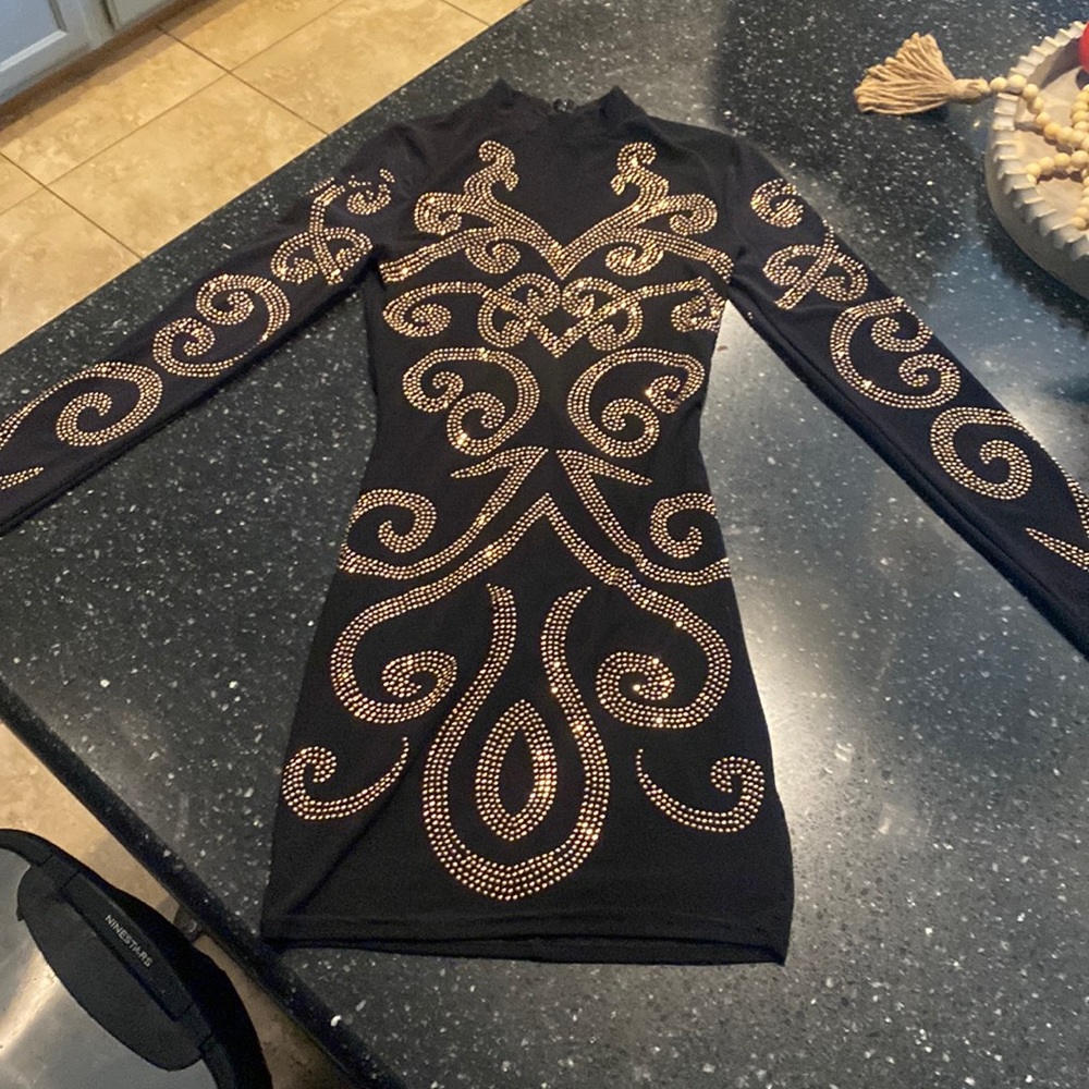 Black and gold Homecoming Dress